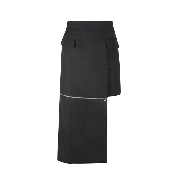 スカート ALEXANDER MCQUEEN ASYMMETRICAL WOOL TWILL SKIRT McQueen Wool Asymmetric Midi Skirt | Harrods US
